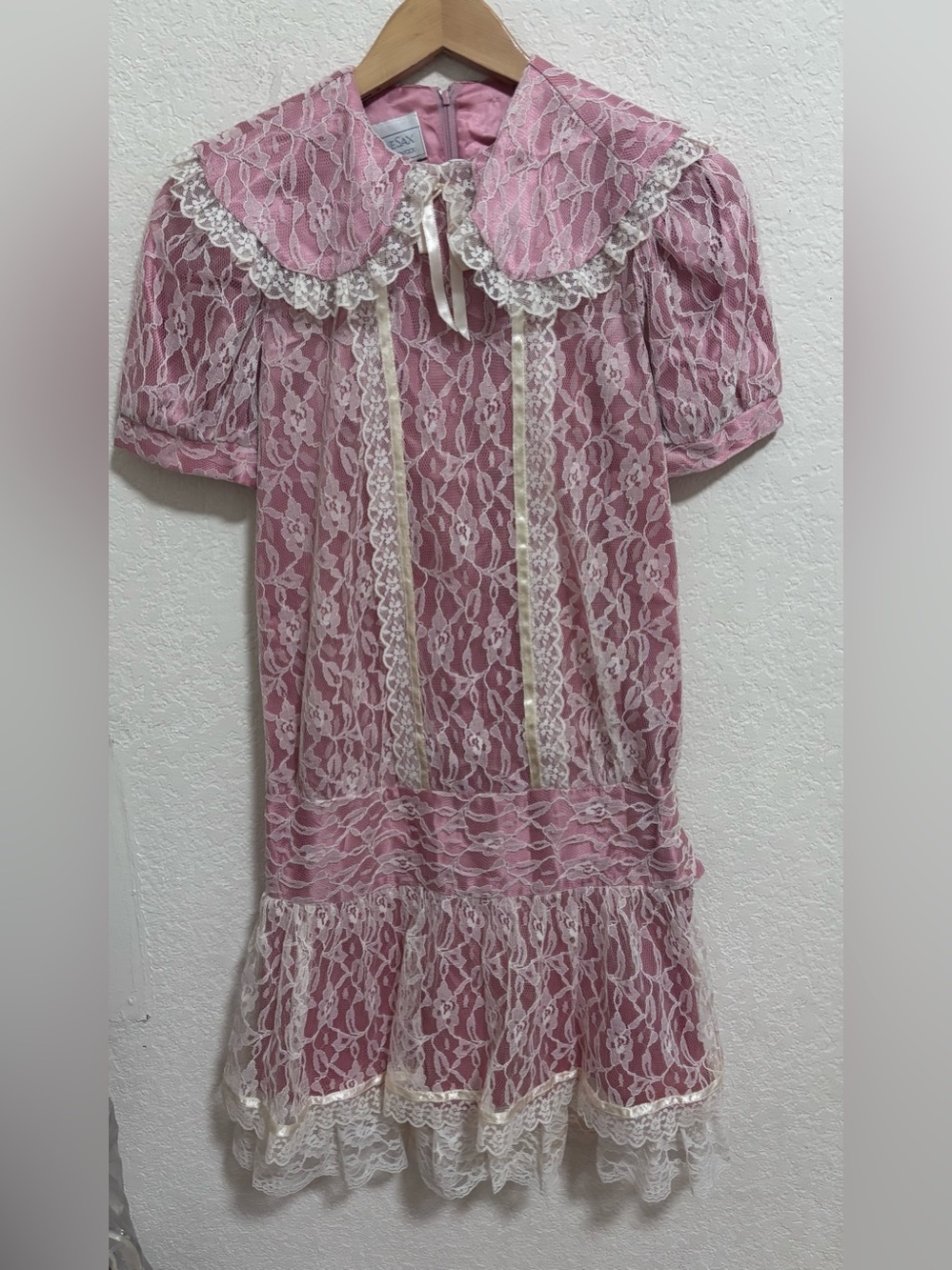 Vintage Gunne Sax Jessica McClintock lace girls dress